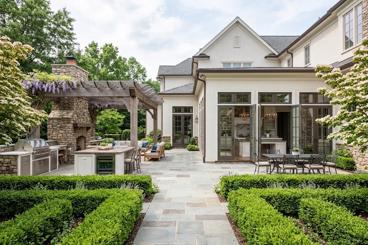 Craftsman Home With a French Twist — kitchen and dining, Chevy Chase, MD