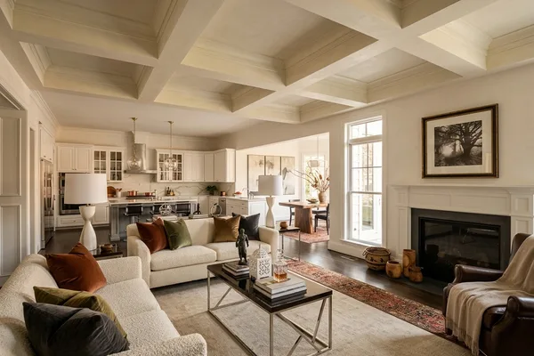 Great room of a custom traditional luxury home