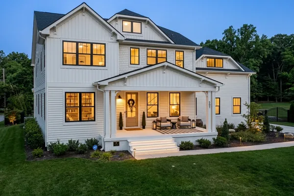 Modern farmhouse custom home exterior in Fairfax, Virginia
